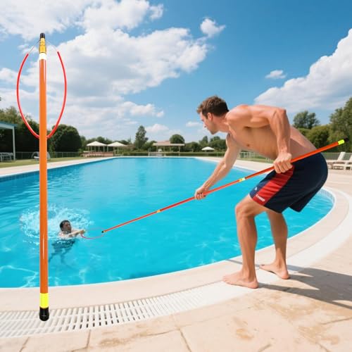 Rjdjbflc Telescopic Emergency Rescue Hook | 15ft Heavy Duty Pool