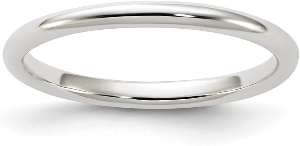 JewelryWeb 925 Sterling Silver Half Round Band Ring for Women and Men in Variety of Sizes