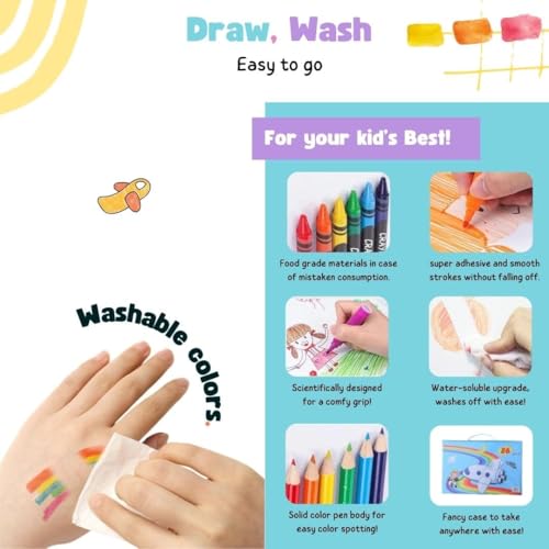 Image of Deluxe Drawing and Painting Art Set Crayon Color Set for Kids | Case Art & Craft Supplies | Great return Gift (Modern, 86)