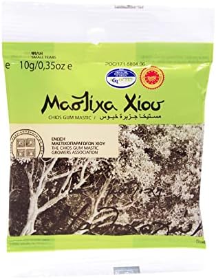 Chios Gum Mastiha Organic 100% Original only from Distributor Ararco (1 Packets of 10 grams each)