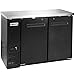 Frigos Premium FGP-BB-48 48.75” Back Bar Refrigerator (2) Hinged Solid Door 11.8 Cu Ft Black - Stainless Steel Interior and Exterior Fridge - Ideal for Commercial Kitchen - Included Liftgate
