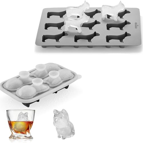 ACOOKEE French Bulldog Ice Cube Mold, Frenchie Bull Dog Ice Cube Tray for Whiskey,Cocktail,Bourbon, Cute Novelty French Bulldog Gifts for Decor, BPA Free