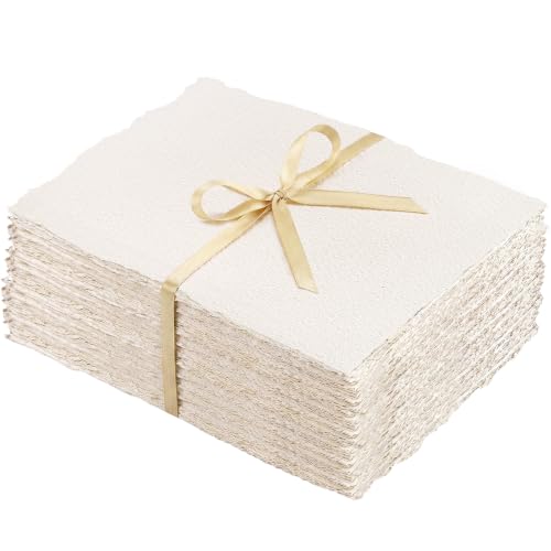 100 Sheets Watercolor Paper 9x12, 300 GSM Deckled Edge, Ivory White