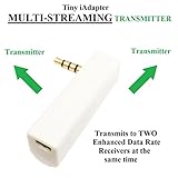 KOKKIA iSPLITTER (White Color) : iAdapter UNIVERSAL 3.5mm Tiny MULTI-STREAMING Bluetooth Stereo Transmitter Splitter. Works with ALL Music Devices with 3.5mm audio sockets.