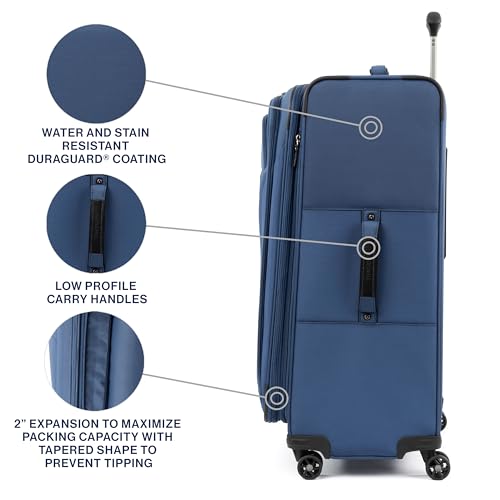 Image of Travelpro Tourlite Softside 29 inch Expandable Luggage with 4 Spinner Wheels, Lightweight Suitcase, Checked Large, Blue