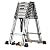 HYAN 30 FT Aluminum Telescoping Ladder, One-Button Retraction Extension Ladder, Collapsible Ladder with Spring Loaded Locking Mechanism for Roof (Size : 30ft)