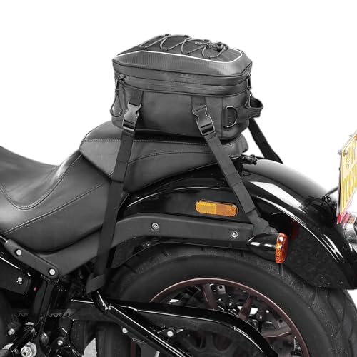 KEMIMOTO Bolsa traseira de motocicleta, bolsa de assento traseiro de motocicleta de uso duplo com ca