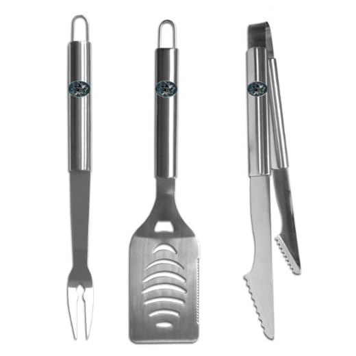 NHL San Jose Sharks Stainless Steel 3 Piece BBQ Tool Set