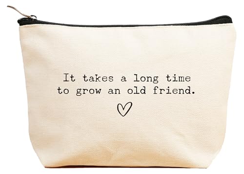 ZVMIS It Takes A Long Time To Grow An Old Friend-Best Friend Bff Friendship keepsake for Best Friends Thank You Gift for Bestie Soul Sisters-Friendship item-Makeup Bag,Cosmetic Pouch,Travel Case