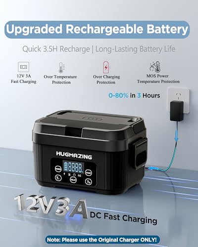 Cordless Electric Lunch Box – Rechargeable Self-Heating Food Warmer with 1100ML SS Container, Battery-Powered Heated Lunch Box, Perfect for Travel, Office Meals for Adults, Men & Women