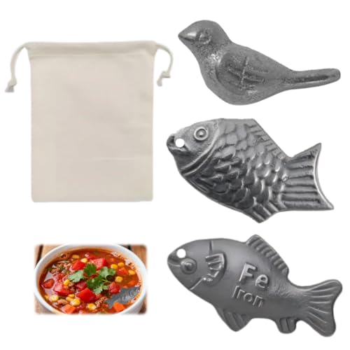 Iron Fish 3 Pack, Iron Fish for Cooking, Lucky Reusable for Cooking, Easy Boil-to-Use Ironfor Vegetarians, Athletes