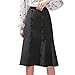 Produktbild Dfghbn Damen Midirock, Baumwolle, schmaler Körperrock, elegant, hohe Taille, schmaler Rock, mittellang, lässiger Rock, Polyester, Schwarz , M