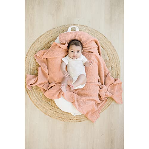 Image of Konssy 3 Pack Muslin Swaddle Blankets for Unisex, Newborn Receiving Blanket, Large 47 x 47 inches, Soft Breathable Muslin Baby Swaddles for Boys & Girls