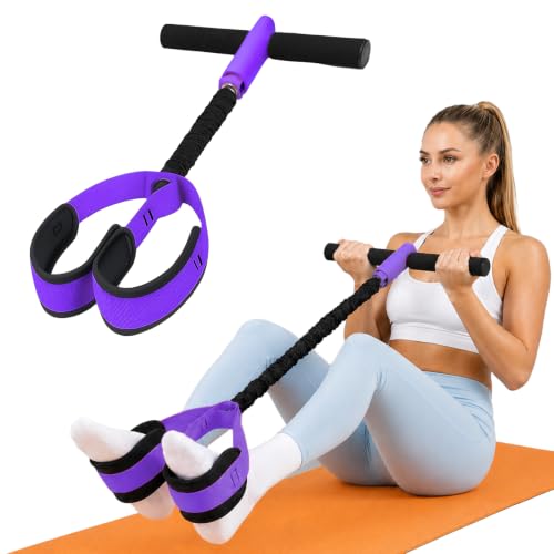 Pedal Resistance Bands with Handle, 55 LBS Exercise Band for Women and Men