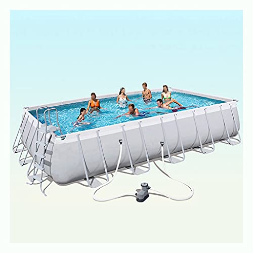 DXIUMZHP Piscinas Desmontables Piscina Elevada Piscina con Soporte para El Hogar, 24 Pies, Piscina Infantil Exterior para Adultos En Verano, Apto para 10-12 Personas (Color : Gris, S : 24 ft) Cover