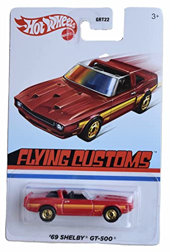 Hot Wheels '69 Shelby GT-500 Flying Customs rouge miniature de voiture de course vintage 1/64