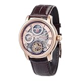 Thomas Earnhshaw Longitude Shadow ES-8063-02 Orologio automatico da uomo con quadrante scheletrato color oro rosa e cinturino in pelle marrone