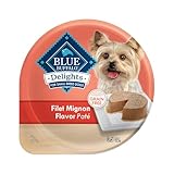 Blue Buffalo Delights Natural Adult Small Breed Wet Dog Food Cups, Pate Style, Filet Mignon Flavor in Savory Juice 3.5-oz (Pack of 12)
