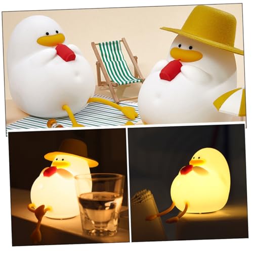 Lámpara de noche de silicona en forma de pato miniatura 3