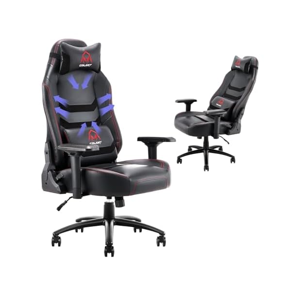 COLAMY Big and Tall Gaming Chair 400lbs-Computer Gamer Chair, Ergonomic Executive Office Chair, High Back PC Chair with Wide Seat for Adult Black