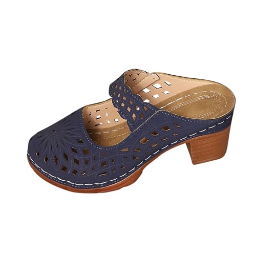 Chaussures d'été femme à talon épais et bout ouvert confortables