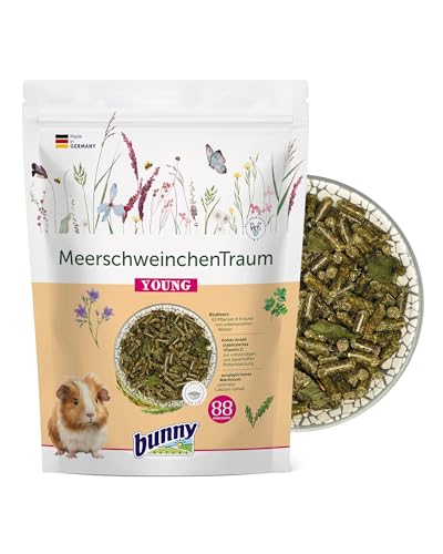 bunnyNature MeerschweinchenTraum Young - Meerschweinchen Alleinfuttermittel bis zum 5. Lebensmonat - 63 Pflanzen & Kräuter, Vitamin C & Superfood - 1,5kg