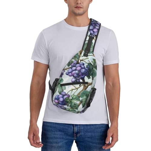 Bolso bandolera unisex con patrón uva ajustable ligero miniatura 7