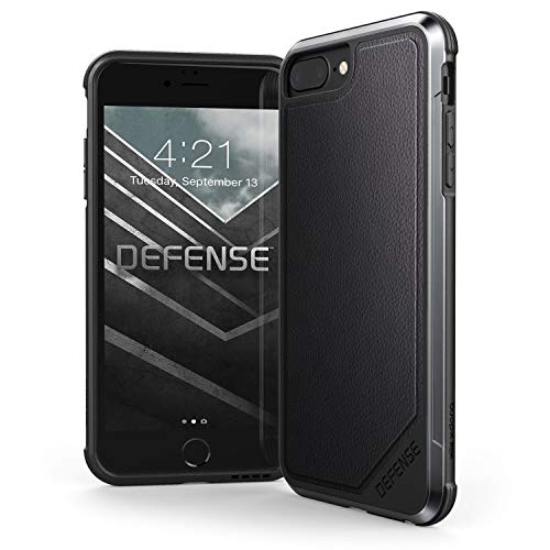 Raptic Lux, Compatible with Apple iPhone 8 Plus, iPhone 7 Plus, iPhone 6 Plus (Formerly Defense Lux) - Military Grade Drop Tested Case - iPhone 8 Plus, iPhone 7 Plus & iPhone 6 Plus, Black Leather