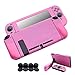 Price comparison product image Hikfly Cover Compatible with Nintendo Switch Skin Silicone Non-Slip Skin Protector Case 3in1 Kits for Nintendo Switch 6.2" Screen(2017) Joycon Controllers with 8pcs Thumb Grips Caps(Pink)
