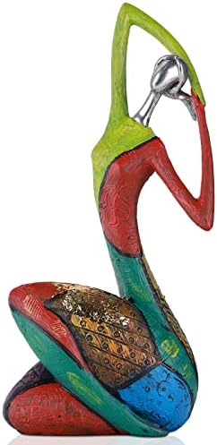 AISIJIE Abstract Art Female Sculpture Statue Modern Home Decoration Character Ornament Oil Painting Woman Statue Home Living Room Office Art Yoga Ornament Female (C)