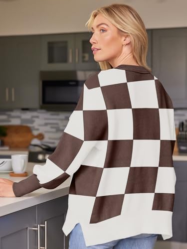 Image of LILLUSORY Women's Oversized Batwing Sweaters 2026 Fall Outfits Trendy Crewneck Knit Side Slit Fashion Pullover Tops