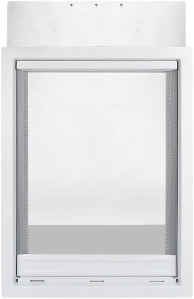 JvFbjLF PVC Pet Door, Suitable For Golden Retrievers And Other Breeds, Allowing Easy Access(White,XL)
