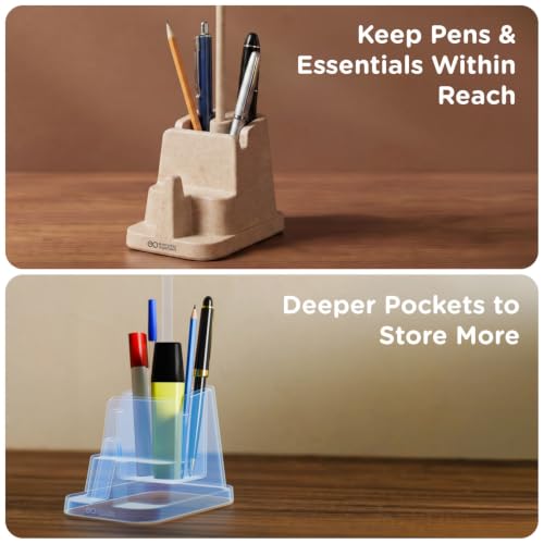 Image of eo 4-in-1 Pen Stand | Spectacle Holder + Headphone /Neckband Holder + Mobile Phone Stand + Desk Organiser | Space Saving Table Organizer for Office, Study, Bedroom | Desk Station Lite (Sustainable)