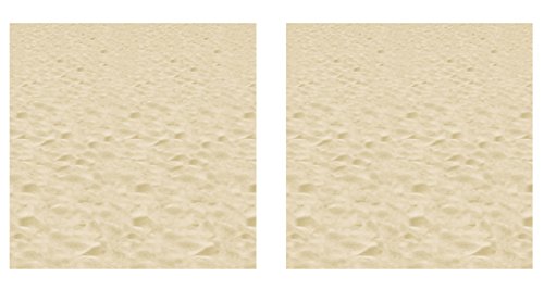 Beistle Beach Sand Wall Backdrops, 4' x 30', 2 Pack Photo Backdrop, Easy to Adhere Wall Covering, Tropical & Hawaiian Party Decorations, Beach Decor