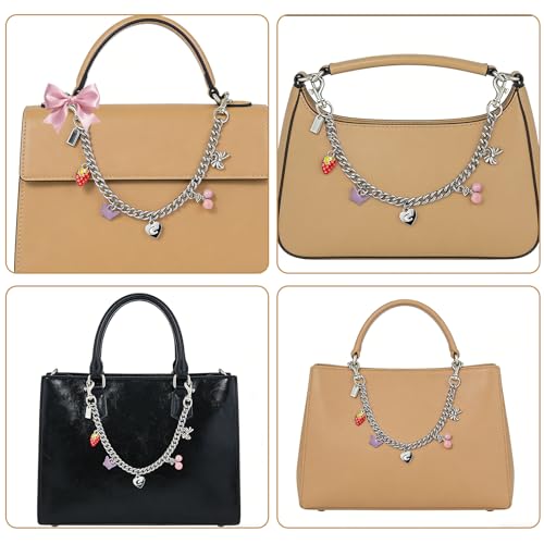 Image of Silver Cute Bag Charms Wallet Chain Keychains Gold Chain For Purse Purse Accessories For Handbags For women