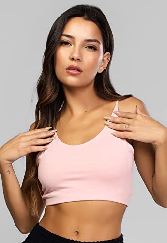 Kit de 3 Tops Básicos Lisos de Alça Fina - Três Blusas Cropped Básicas Lisas de Microfibra - Top Fem