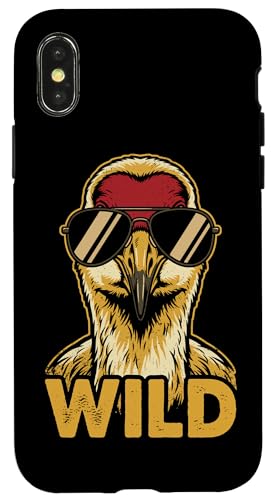 Wild Funny Sandhill Crane �T���O���X ���g�� �X�}�z�P�[�X iPhone X/XS �p