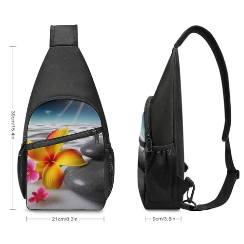 Mochila tipo bandolera deportiva Tropical Flower y Zen Stone miniatura 2