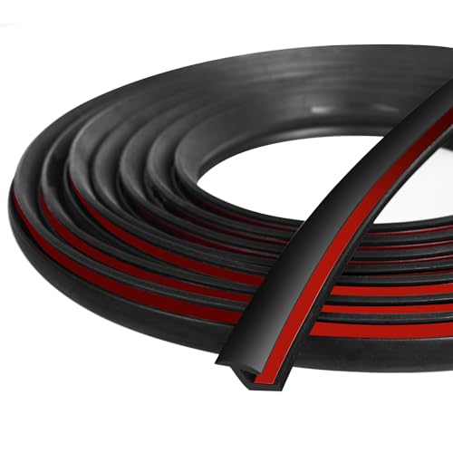 MYFAMIREA Fender Flare Edge Trims, 12Ft EPDM Fender Flares Rubber Seal for Car and Truck Wheel Wells with Automotive Adhesive Grade Tape Bonds T-Style Universal Rubber Trim Edging