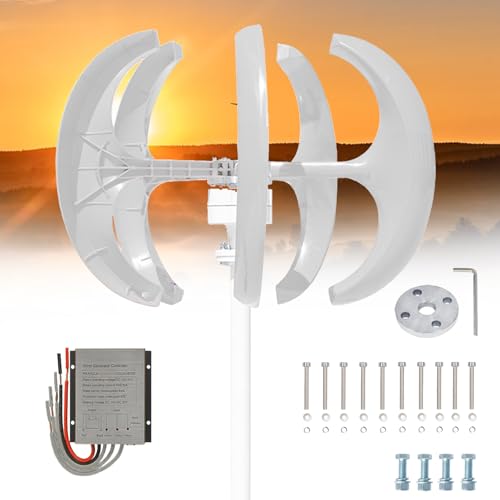 Éolienne horizontale 12000W 24V avec contrôleur de charge blanc pour éclairage public