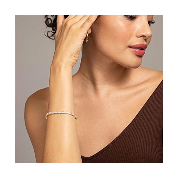 PAVOI-14K-Gold-Plated-Princes-Cut-Cubic-Zirconia-Classic-Tennis-Bracelet-Gold-Bracelets-for-Women-3mm-CZ-Size-65-75-Inch PAVOI 14K Gold Plated Cubic Zirconia Classic Tennis Bracelet | White Gold Bracelets for Women | 3mm CZ, 7 Inches