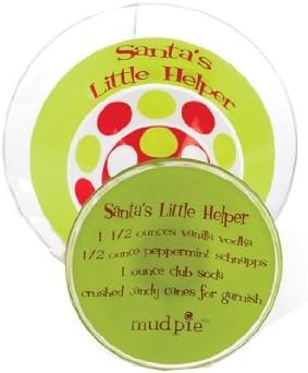 Mud Pie Eat, Drink and Be Merry Decorated Martini Glass, Santa's Helper