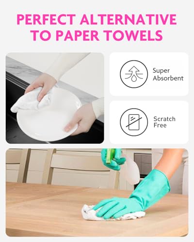 itanso Tear-A-Rag Roll -50 Pack, 12 x 12 Microfiber Cleaning Cloth, Reusable Towels for Home, auto and Shop (White)