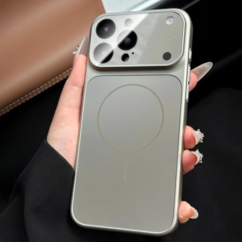 Coque rigide magnétique iPhone 15 Pro Max finition premium grise pour charge sans fil durable