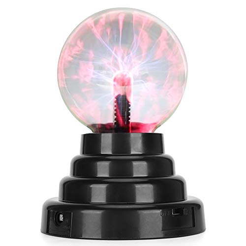 Fishlor Plasma Ball Lamp, 5.5 Inch Touch & Sound Plasma Lamp USB Night Lamp Home Desktop Ornaments for Kid Novelty Toy Gift, Nebula Sensitive Plasma Globe