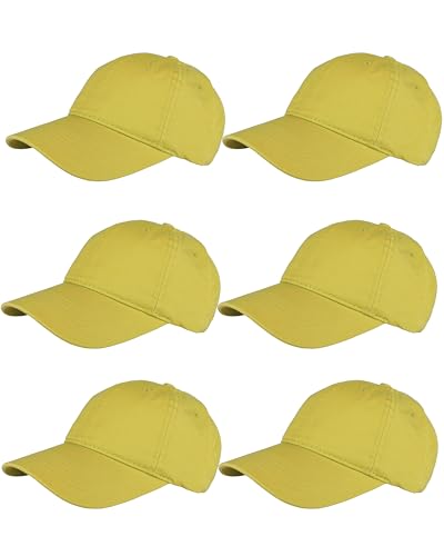Image of Gelante Cotton Twill Washed Unstructure Baseball Cap - Adjustable Blank Hat for Men Women - Wholesale Bulk Lot of 6 Pack