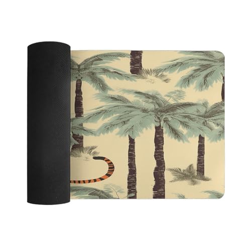 Palm Trees and Tigers Pad para Escritorio, Antideslizante y resistente al agua miniatura 3