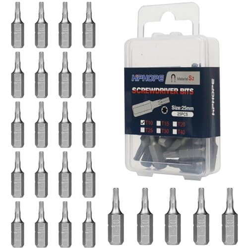 HPHOPE T10 Screwdriver Bit Set, Torx Bits T10, 1/4