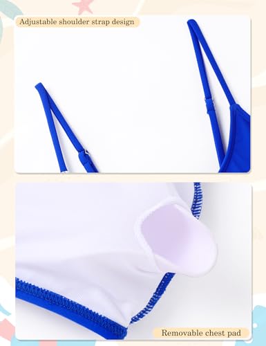 Image of Girls Swimsuits Bikini Set 2 Pieces Color Block Bikini with Adjustable Shoulder Strap Girls Bathing Suit 7-16Y