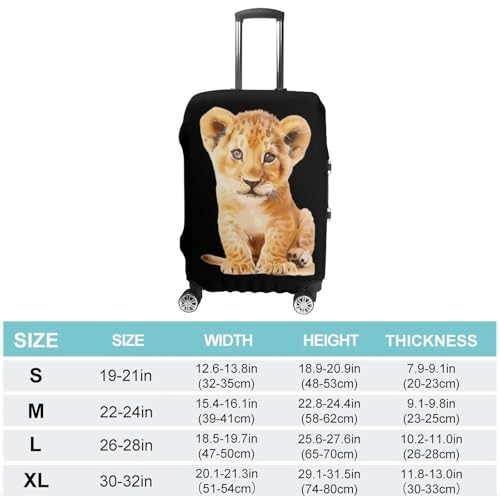 Cute Little Lion Funny Luggage Cover Suitcase Protector Washable Travel Baggage Covers Fit 19-32 Inch2